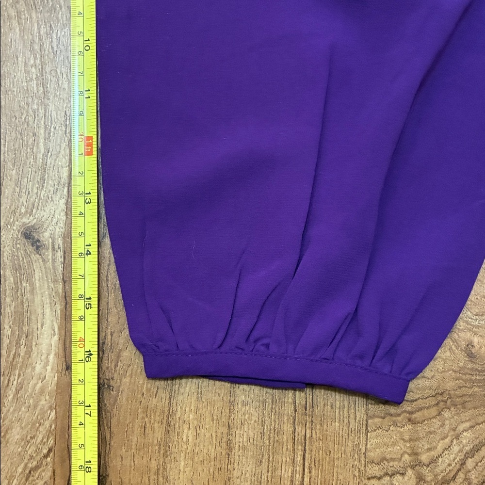 Roaman's Deep Purple Embroidered Blouse NWOT but extra button still attached. - Picture 10 of 12